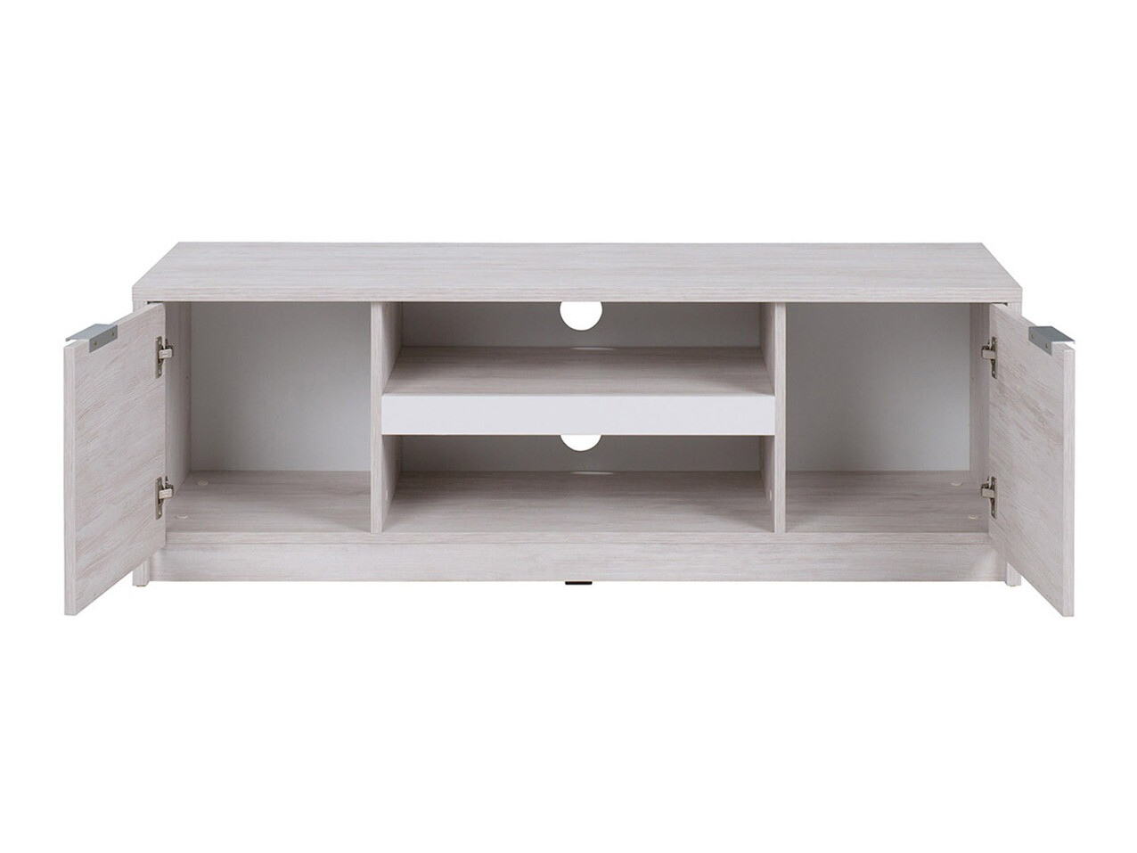 Woonkamerset Fivelbo 117 (Gebleekt eiken + Glanzend wit)