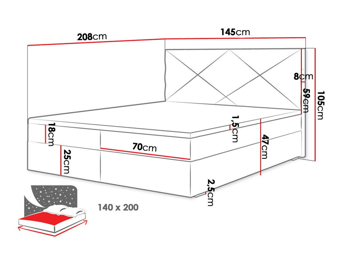 Boxspring Memphis 117 (Rico 01)