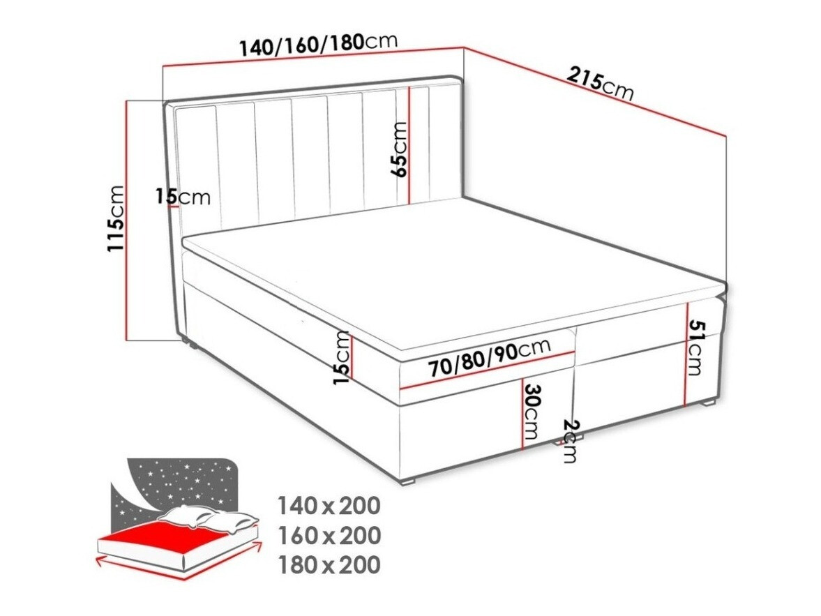 Boxspring Pomona 116 (Magic corduroyd 2217)