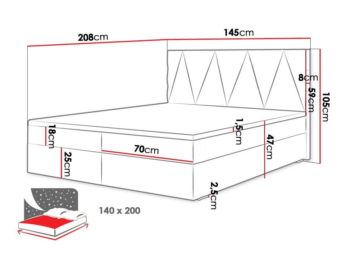 Boxspring Memphis 116 (Rico 23)