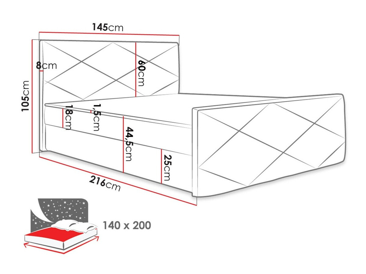 Boxspring Memphis 120 (Rico 18)