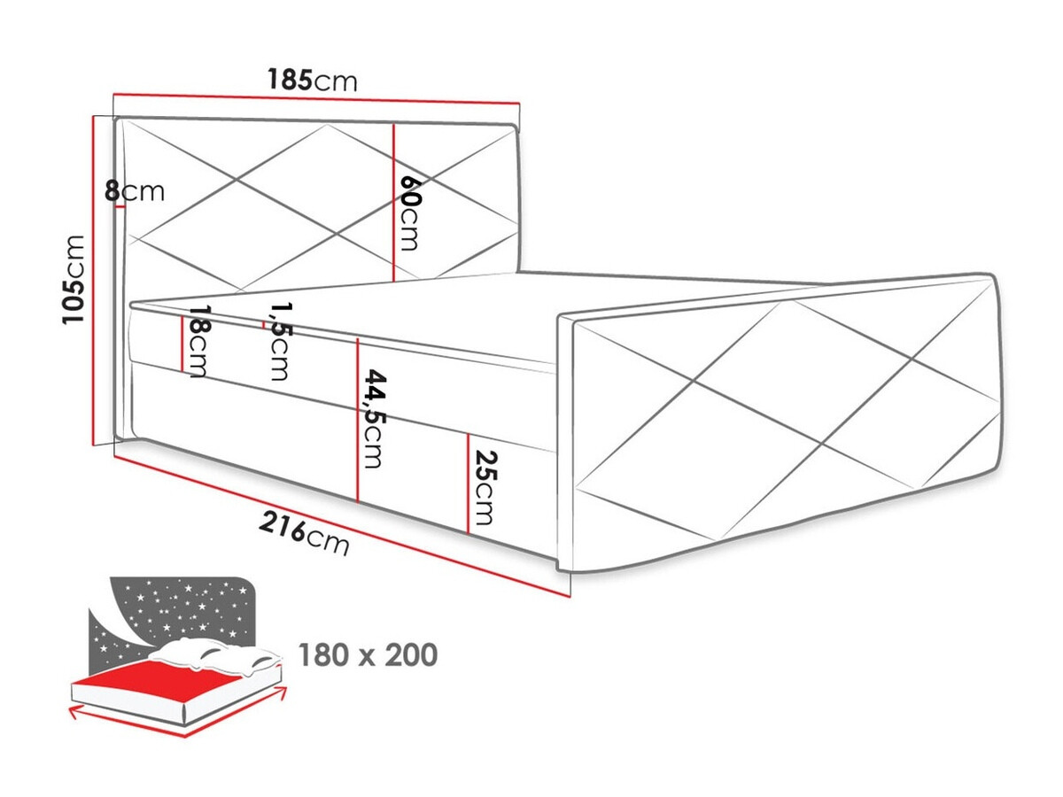 Boxspring Memphis 120 (Rico 19)