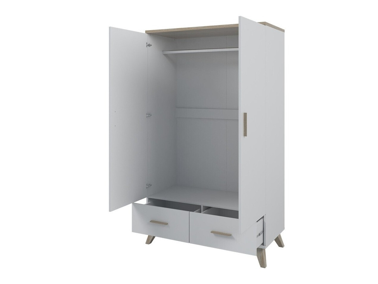 Kledingkast Larfloi 111 (Wotan eik + Zwart)