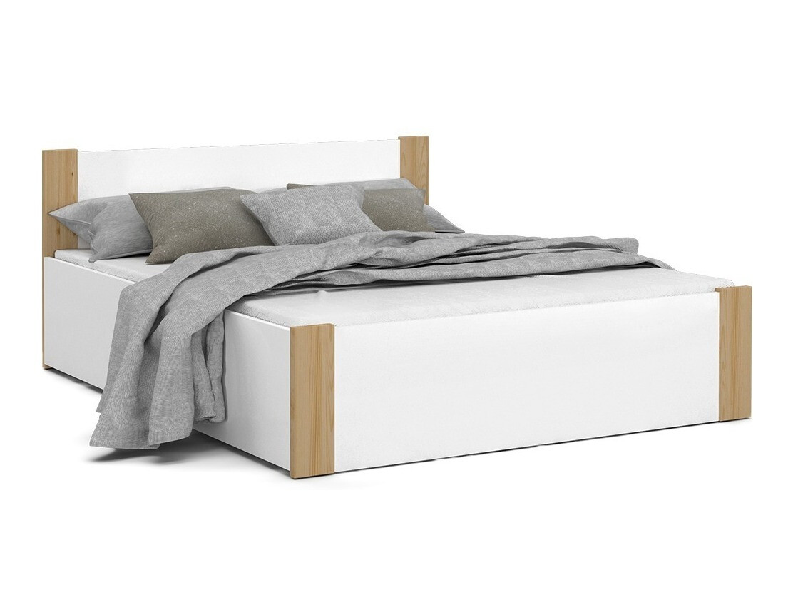 Bed Aurora 154 (Wit + Grenen)