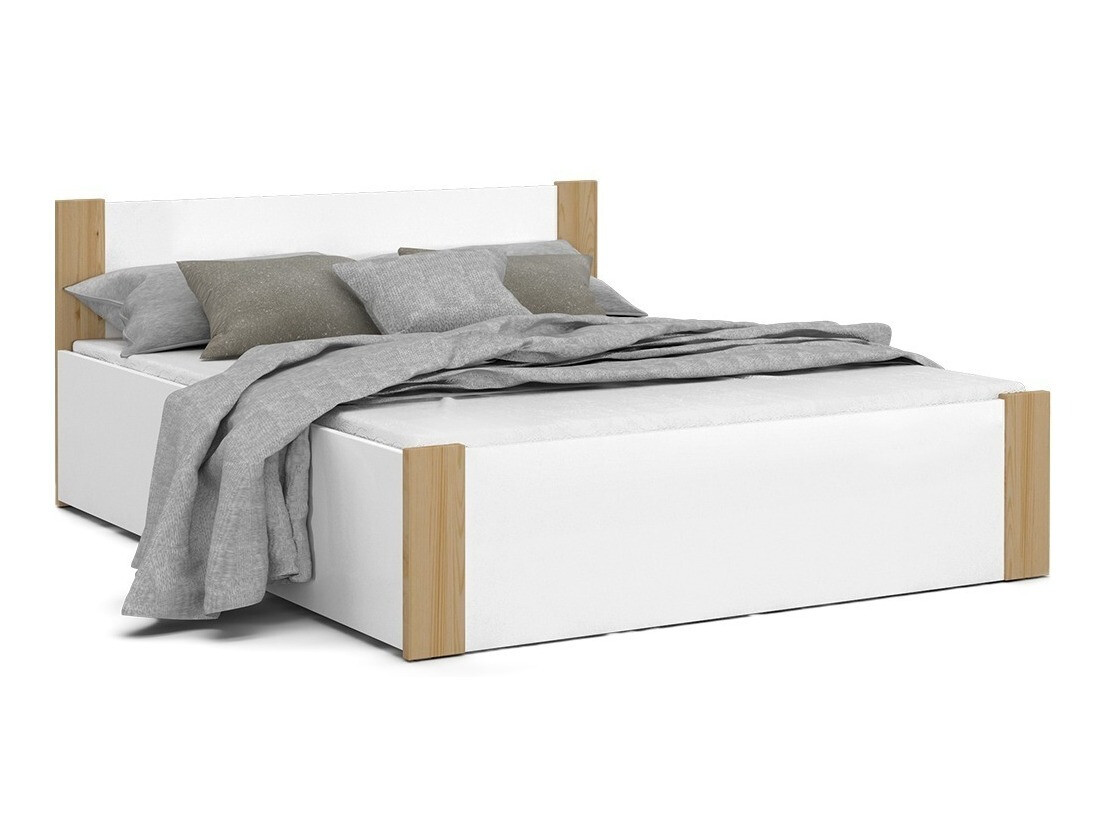 Bed Aurora 154 (Wit + Grenen)