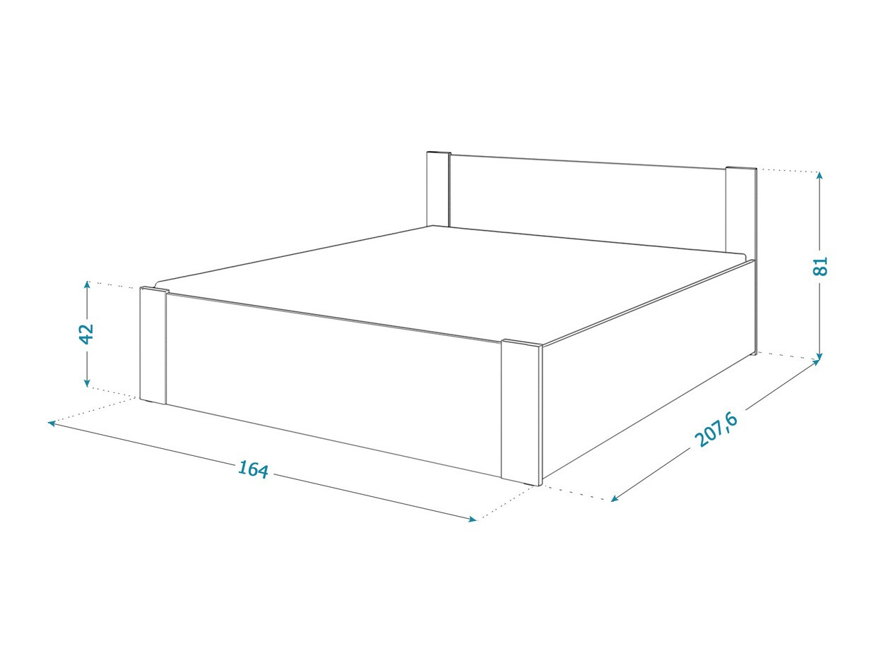 Bed Aurora 154 (Wit + Grenen)