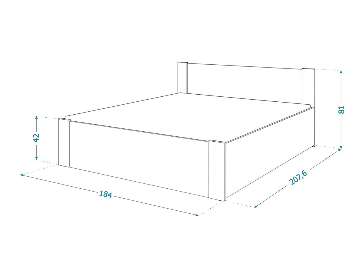 Bed Aurora 154 (Wit + Grenen)