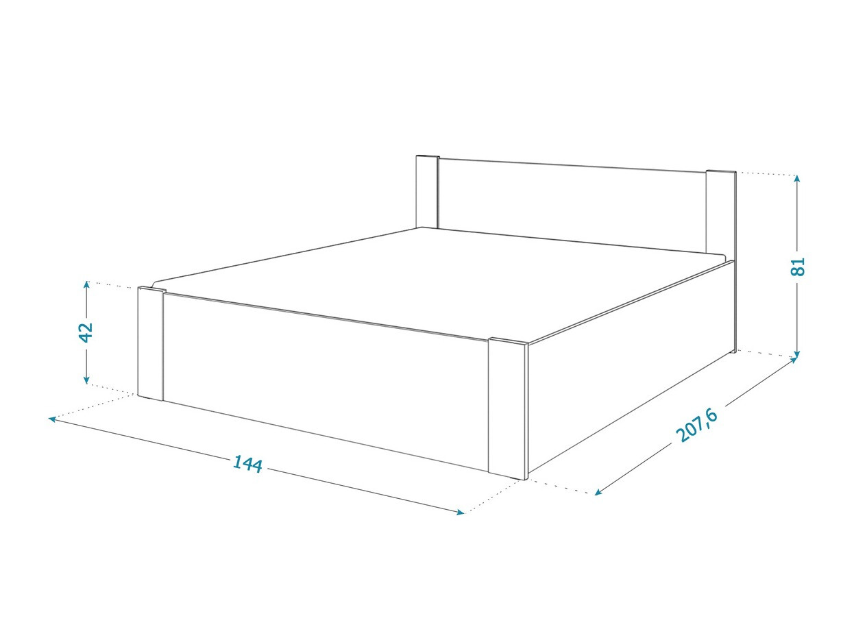 Bed Aurora 155 (Wit + Grenen)
