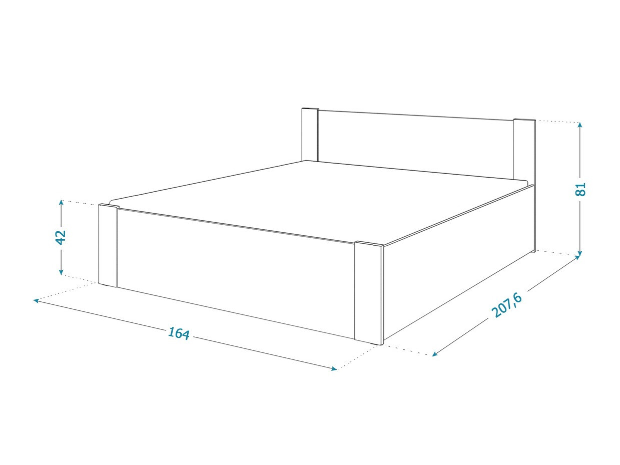 Bed Aurora 155 (Wit + Grenen)
