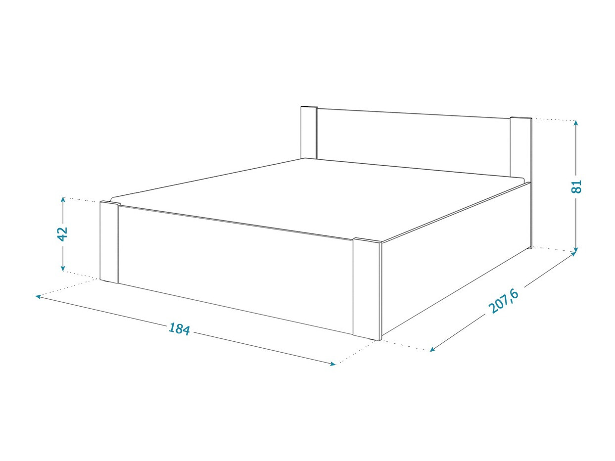 Bed Aurora 155 (Wit + Grenen)