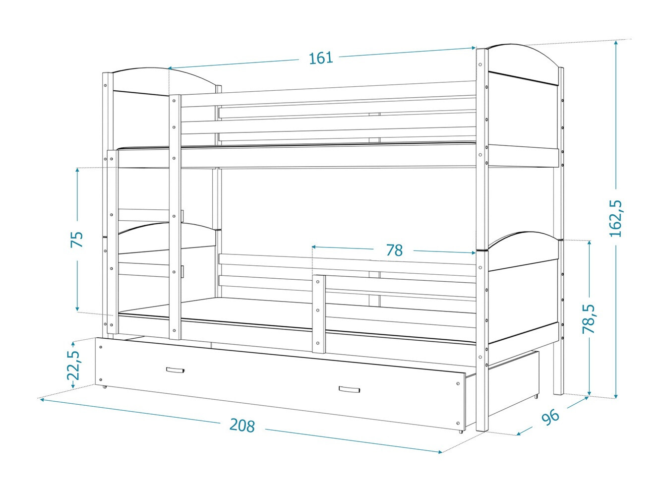 Stapelbed Aurora 103 (Wit)