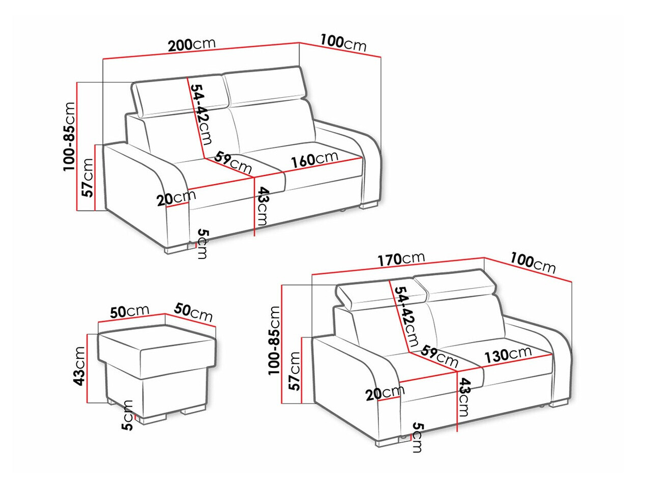 Gestoffeerde meubelset Etrcala 107 (Crown 18)