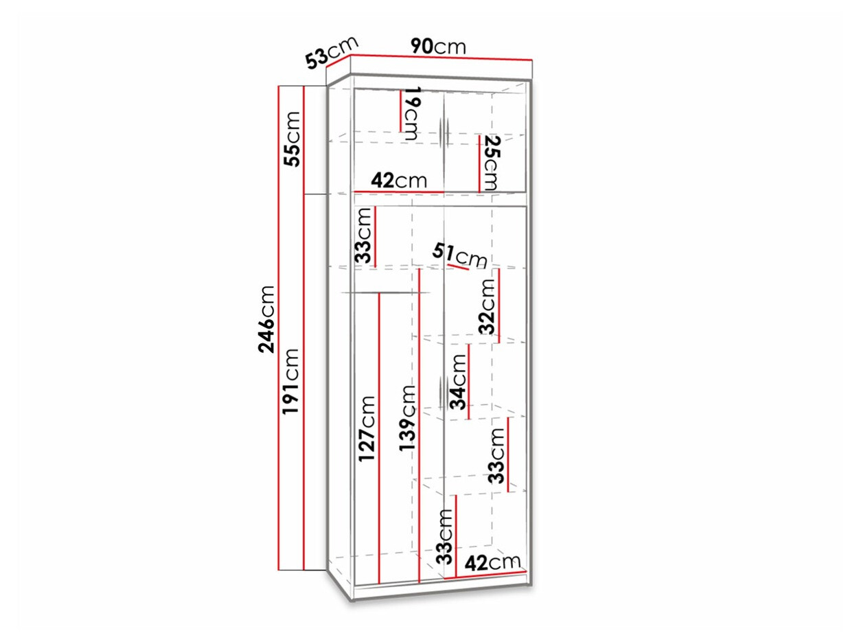Kledingkast Novduni 103 (Sonoma eik)
