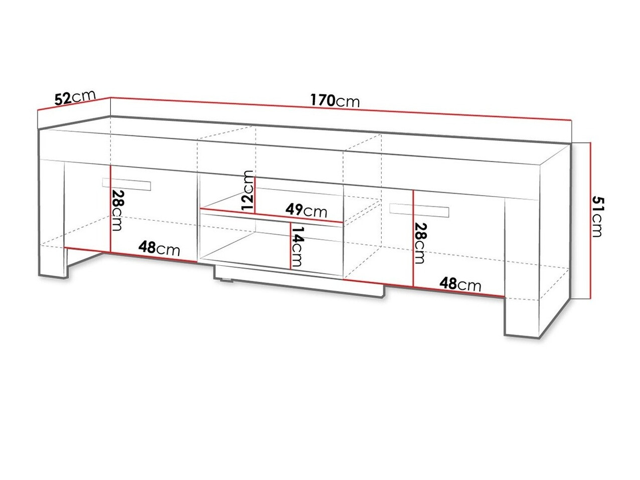 TV-meubel Melfeli 111 (Sonoma eik)