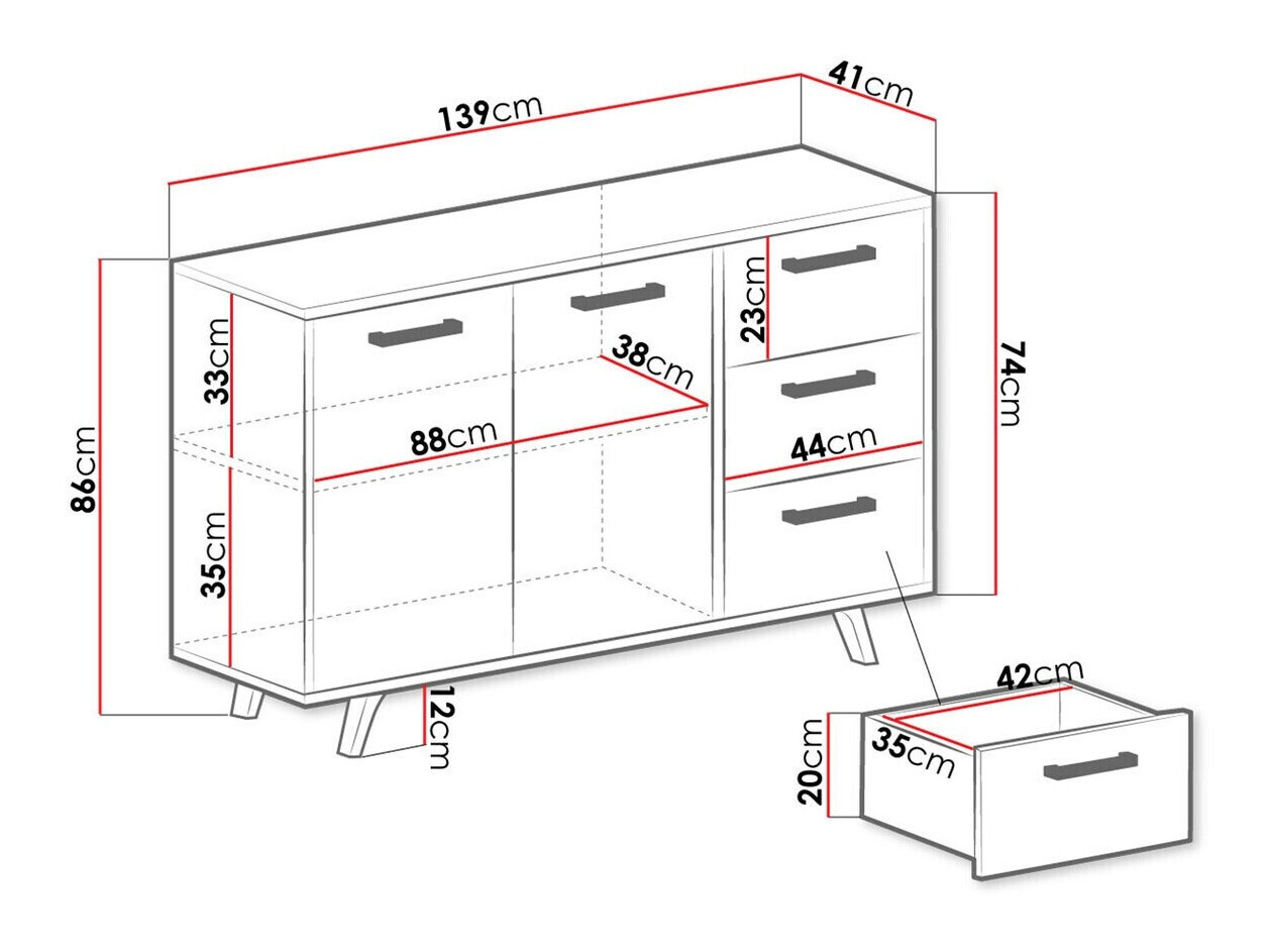 Ladekast Rosa (Blauw + Gouden)
