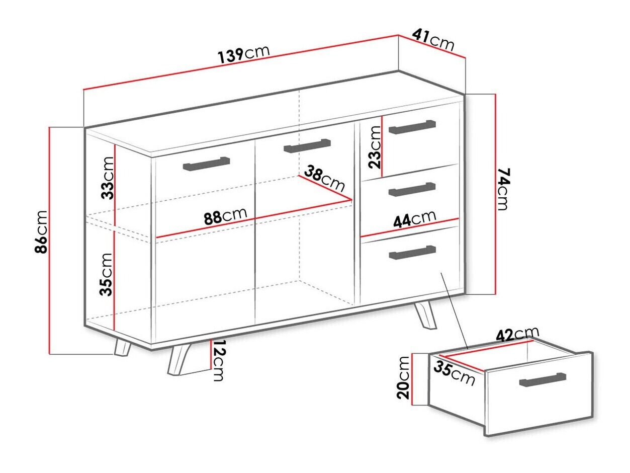 Ladekast Rosa (Paars + Gouden)