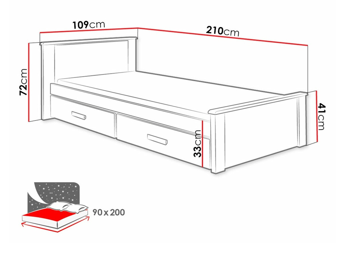 Bed Henderson 116 (Wit + Truffel)