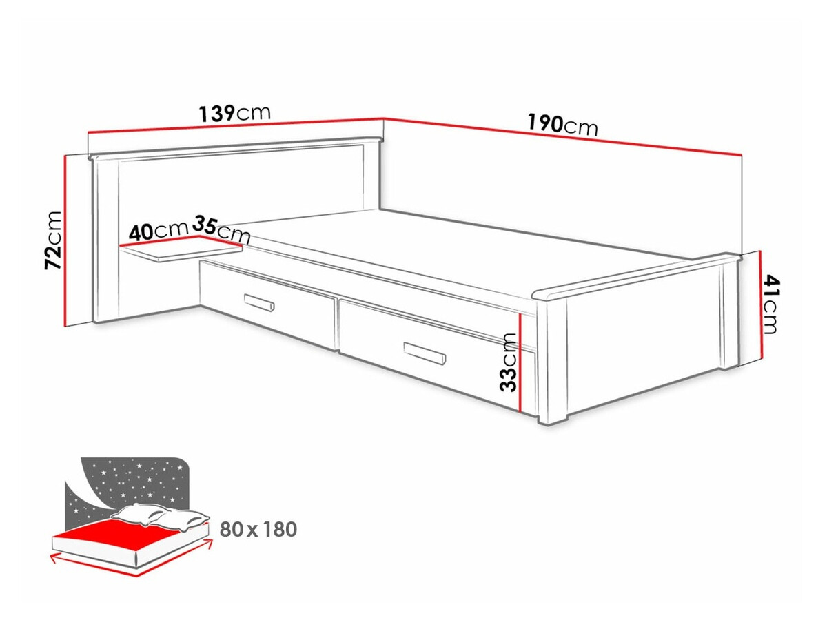 Bed Henderson 117 (Wit + Groen)