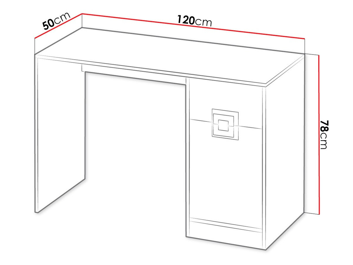 Bureau Balvire 110 (Licht eiken + Wit + Turquoise)