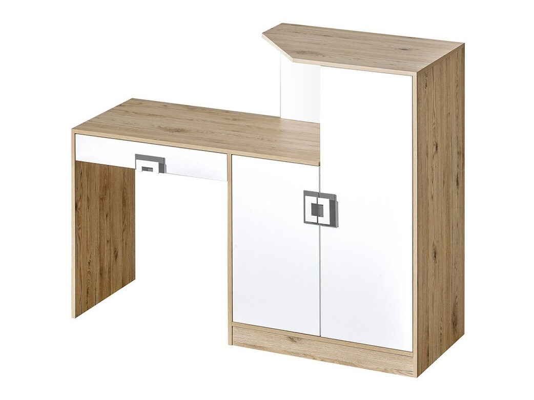 Bureau Balvire 111 (Licht eiken + Wit + Grijs)