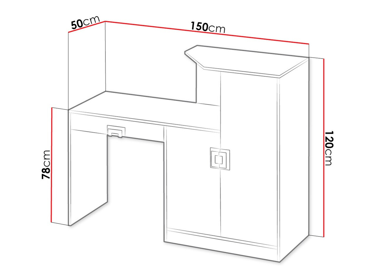 Bureau Balvire 111 (Licht eiken + Wit + Grijs)