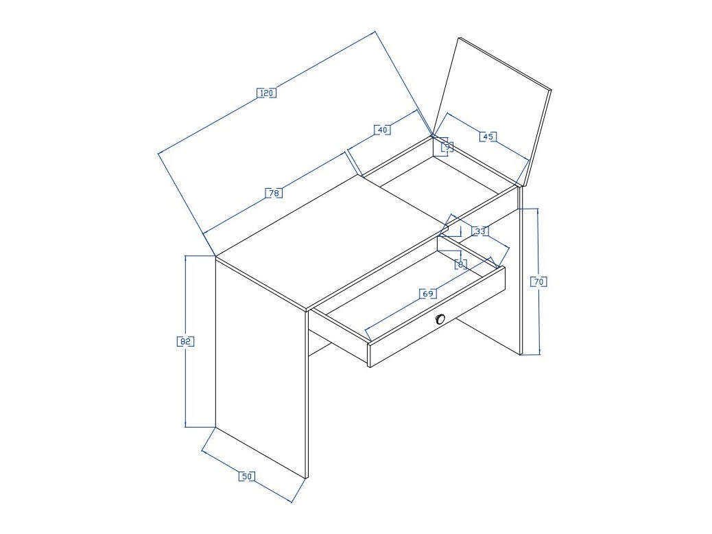 Bureau Mirelbu 109 (Artisan eiken + Glanzend wit)