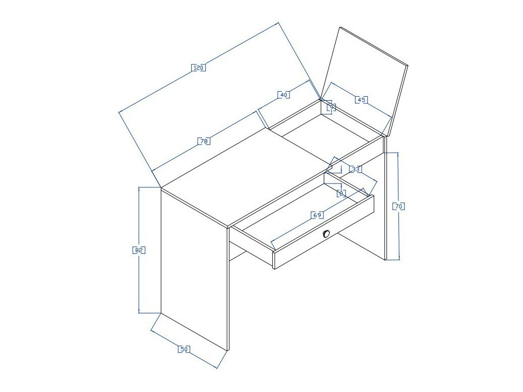 Bureau Mirelbu 109 (Artisan eiken + Wit + Zwart)