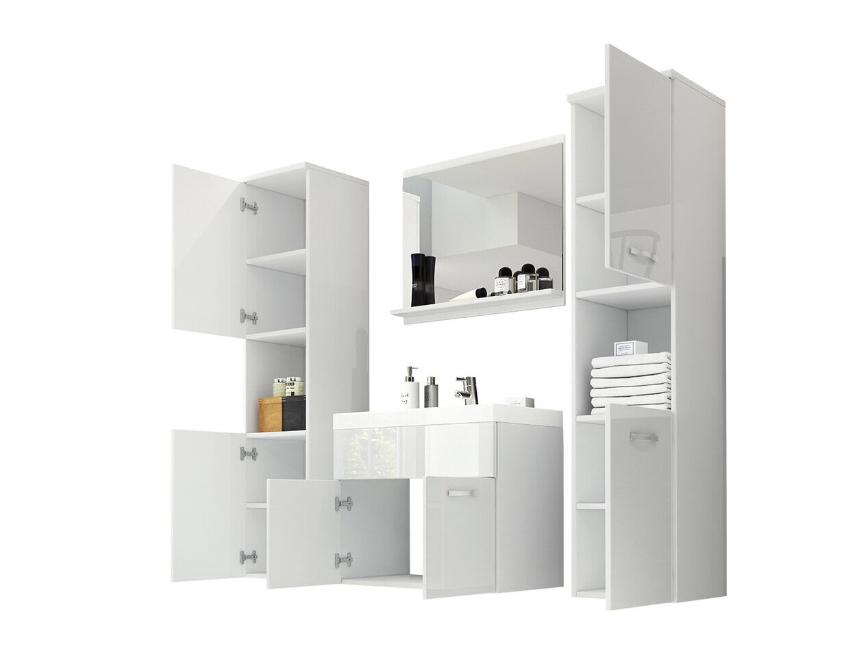 Badkamerset Sarasota 123 (Wit + Grijs met glans)