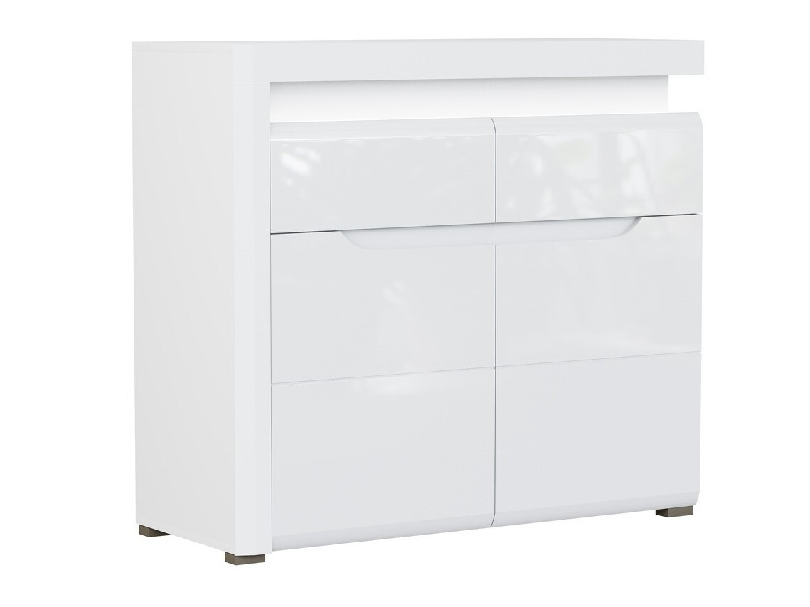 Ladekast Revelmi 102 (Glanzend wit + Wit)