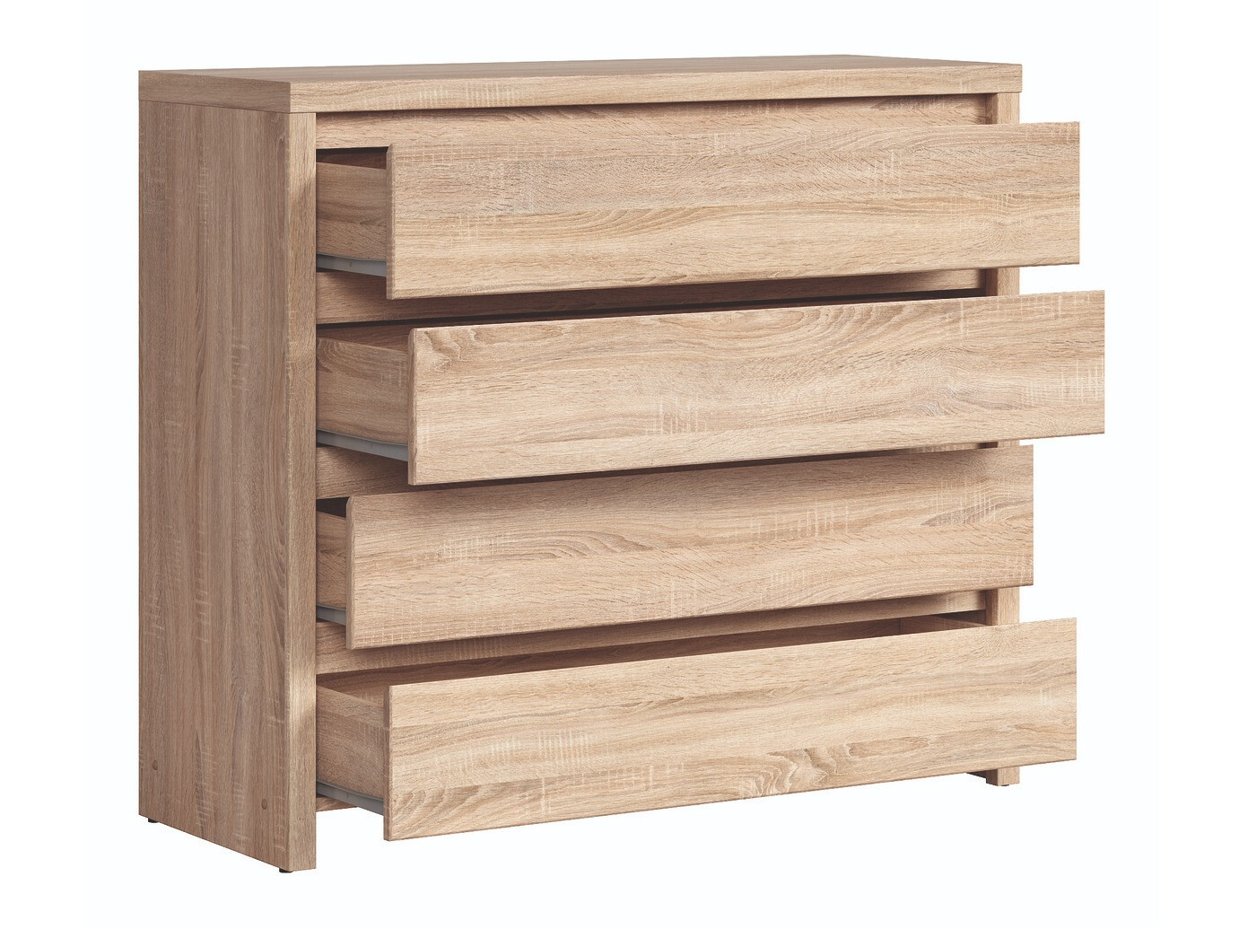 Ladekast Nolroma 105 (Wit + Sonoma eik)