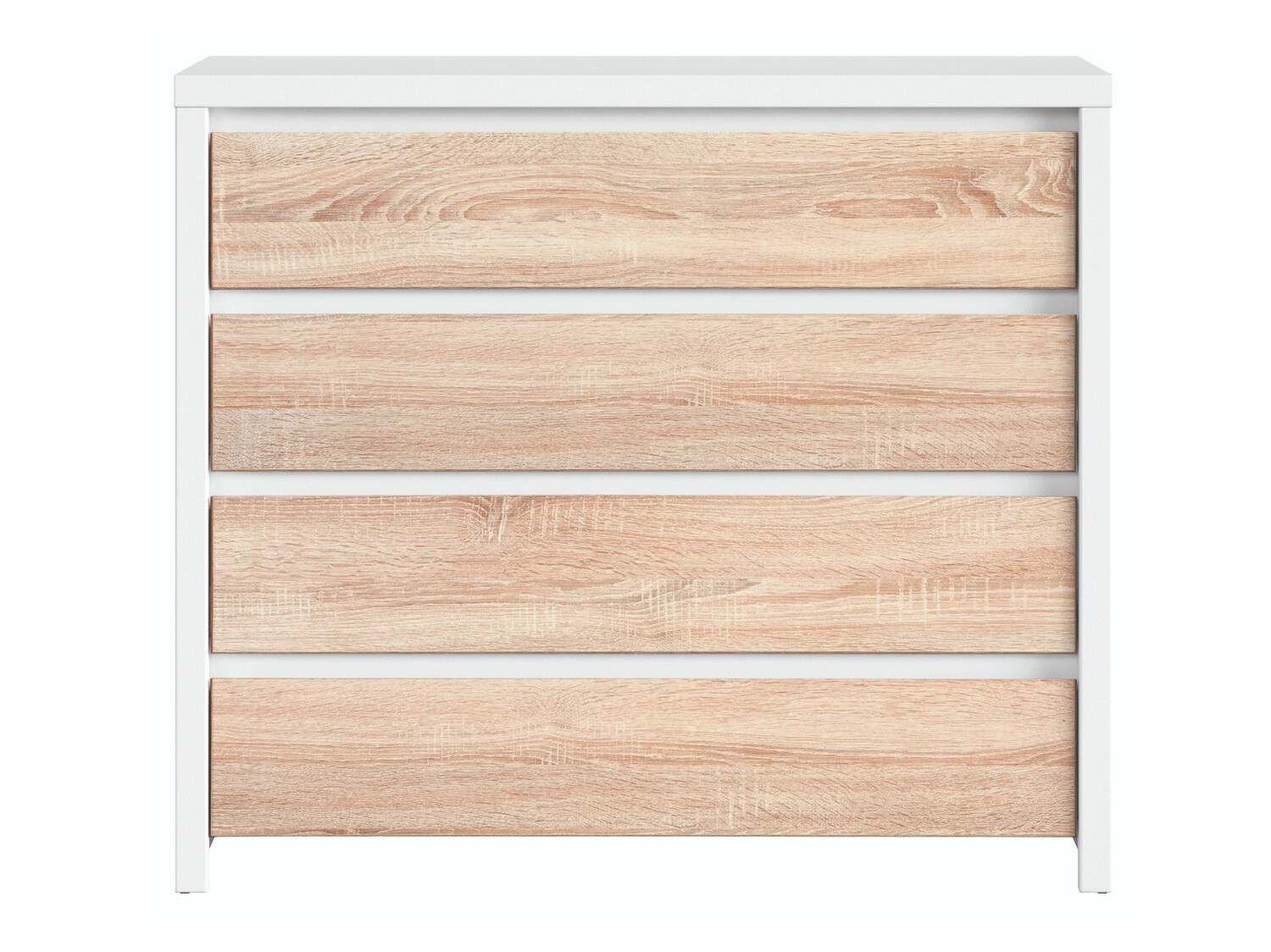 Ladekast Nolroma 105 (Wit + Sonoma eik)