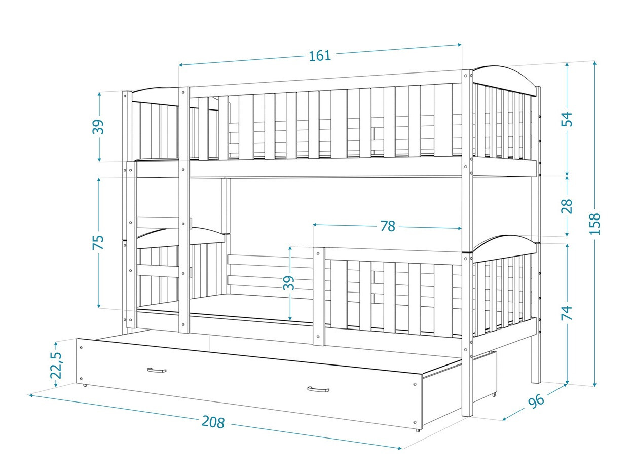 Stapelbed Aurora 107 (Wit)