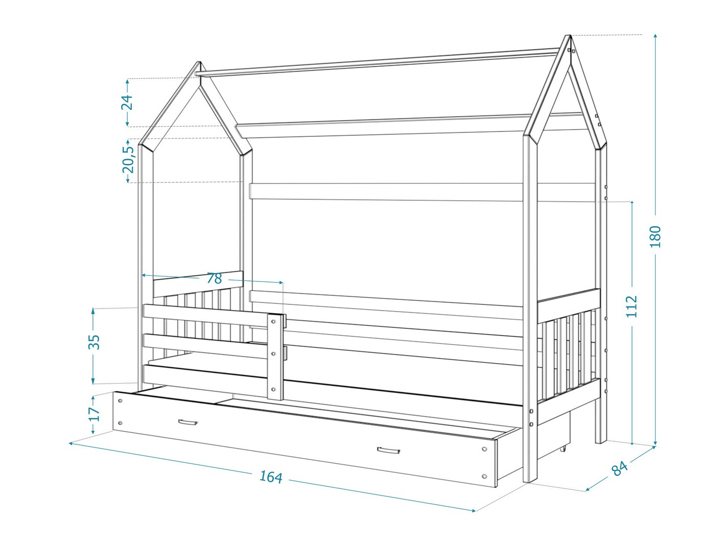 Bed Aurora 122 (Wit)