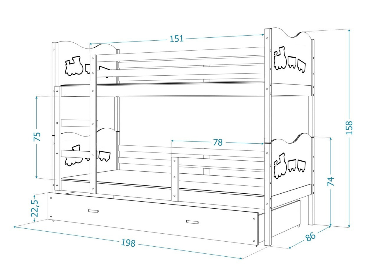 Stapelbed Aurora 111 (Wit)