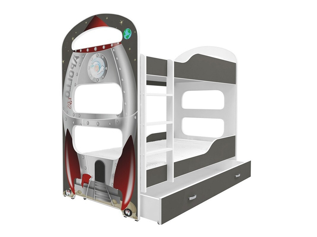 Stapelbed Aurora 116 (Wit + Grijs)