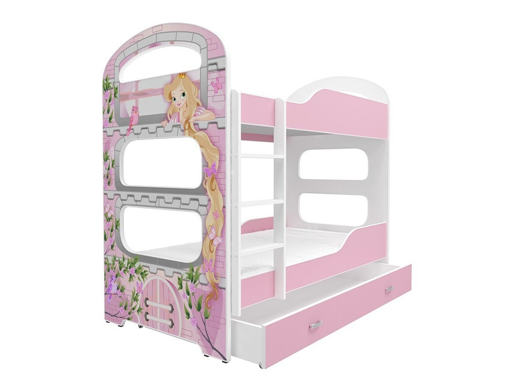 Stapelbed Aurora 116 (Wit + Roze)