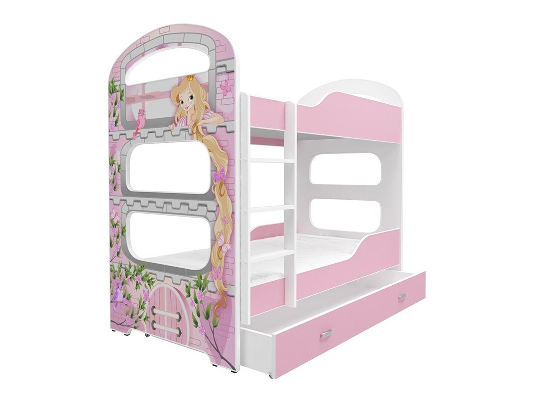 Stapelbed Aurora 116 (Wit + Roze)