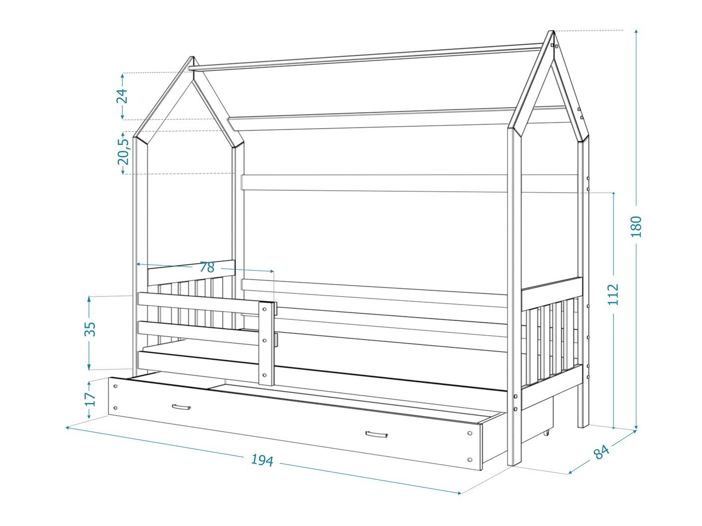 Bed Aurora 123 (Grijs)