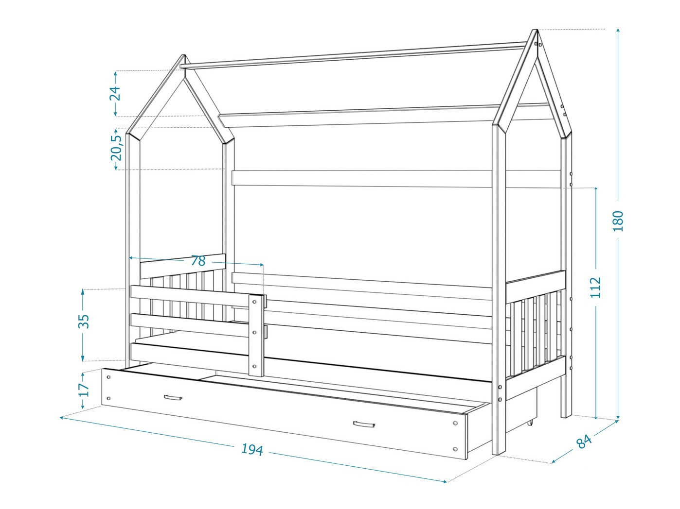 Bed Aurora 123 (Grijs)