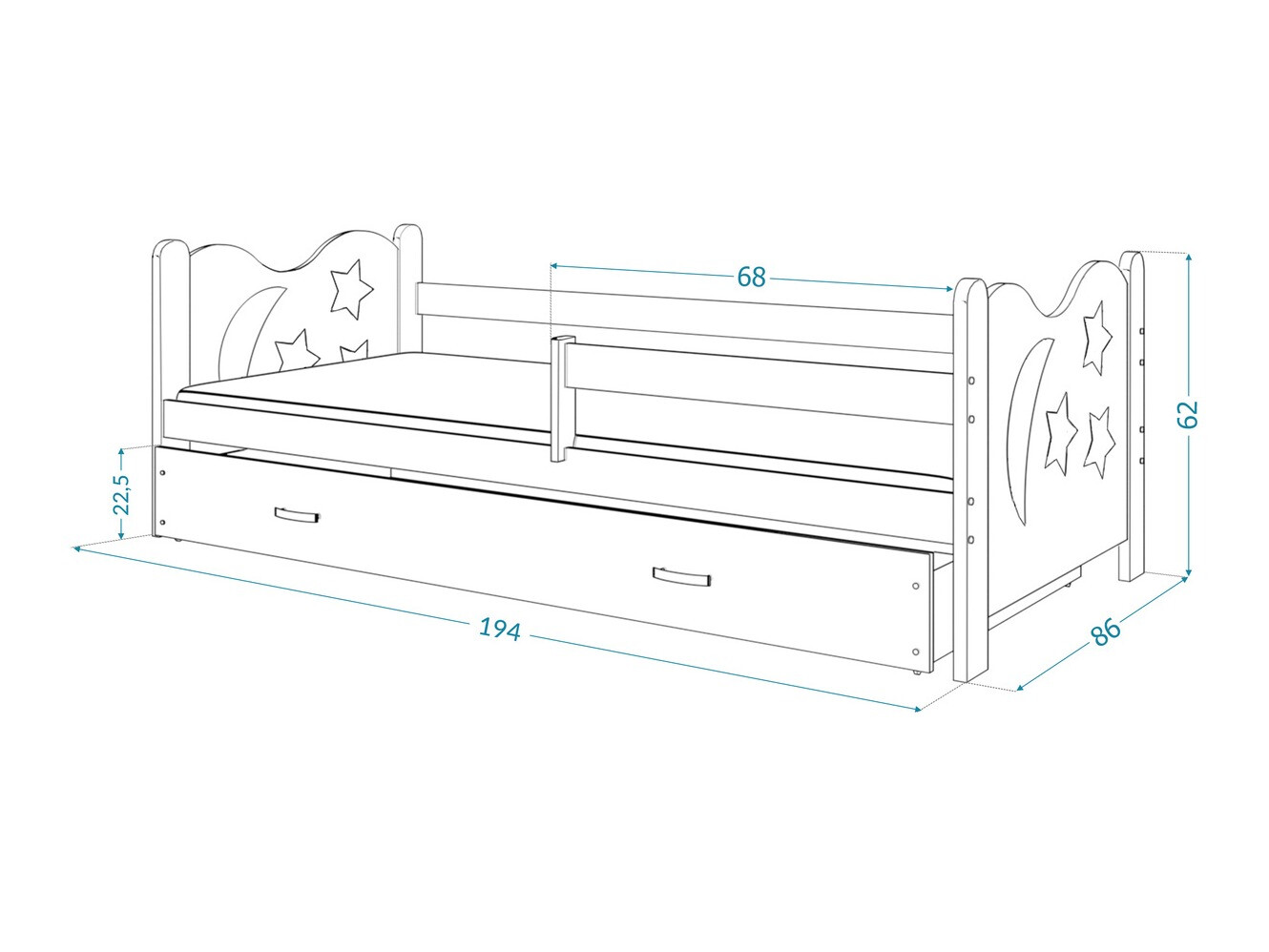 Bed Aurora 124 (Grenen)