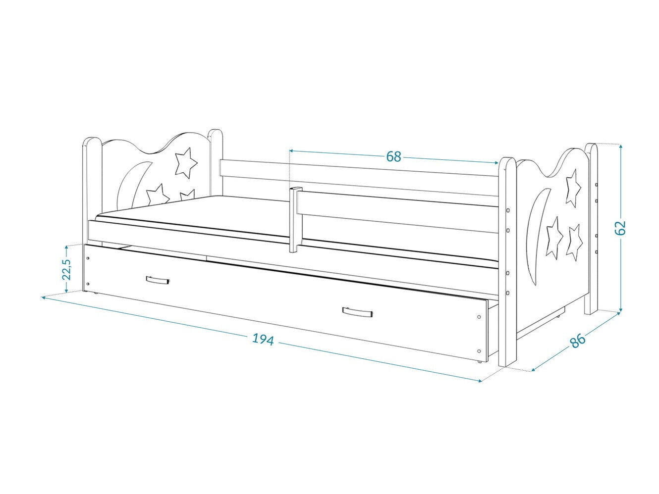 Bed Aurora 124 (Wit)