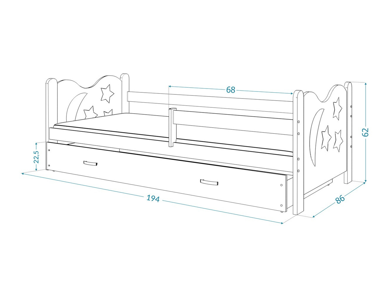 Bed Aurora 124 (Wit)