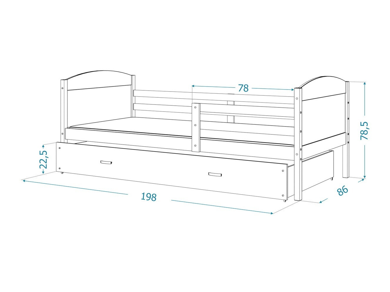 Bed Aurora 128 (Wit)