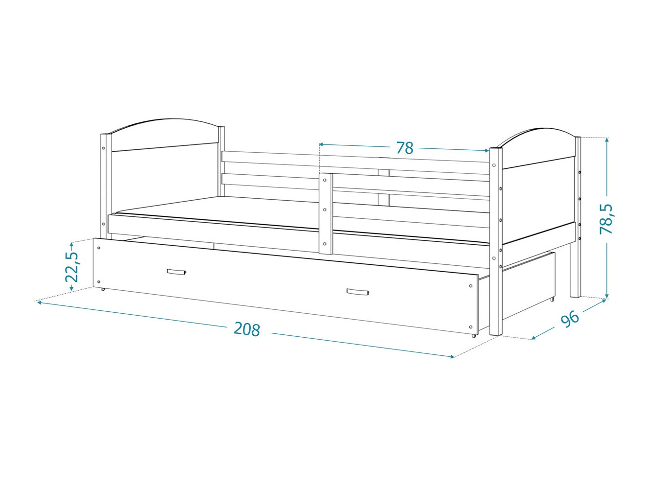 Bed Aurora 129 (Grijs)