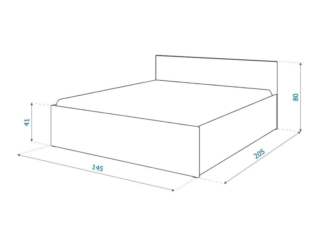 Bed Aurora 145 (Wit + Grijs)