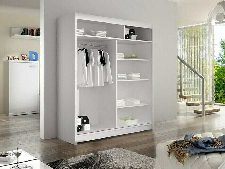 Kledingkast Closico 140 (Wit + Artisan eiken)