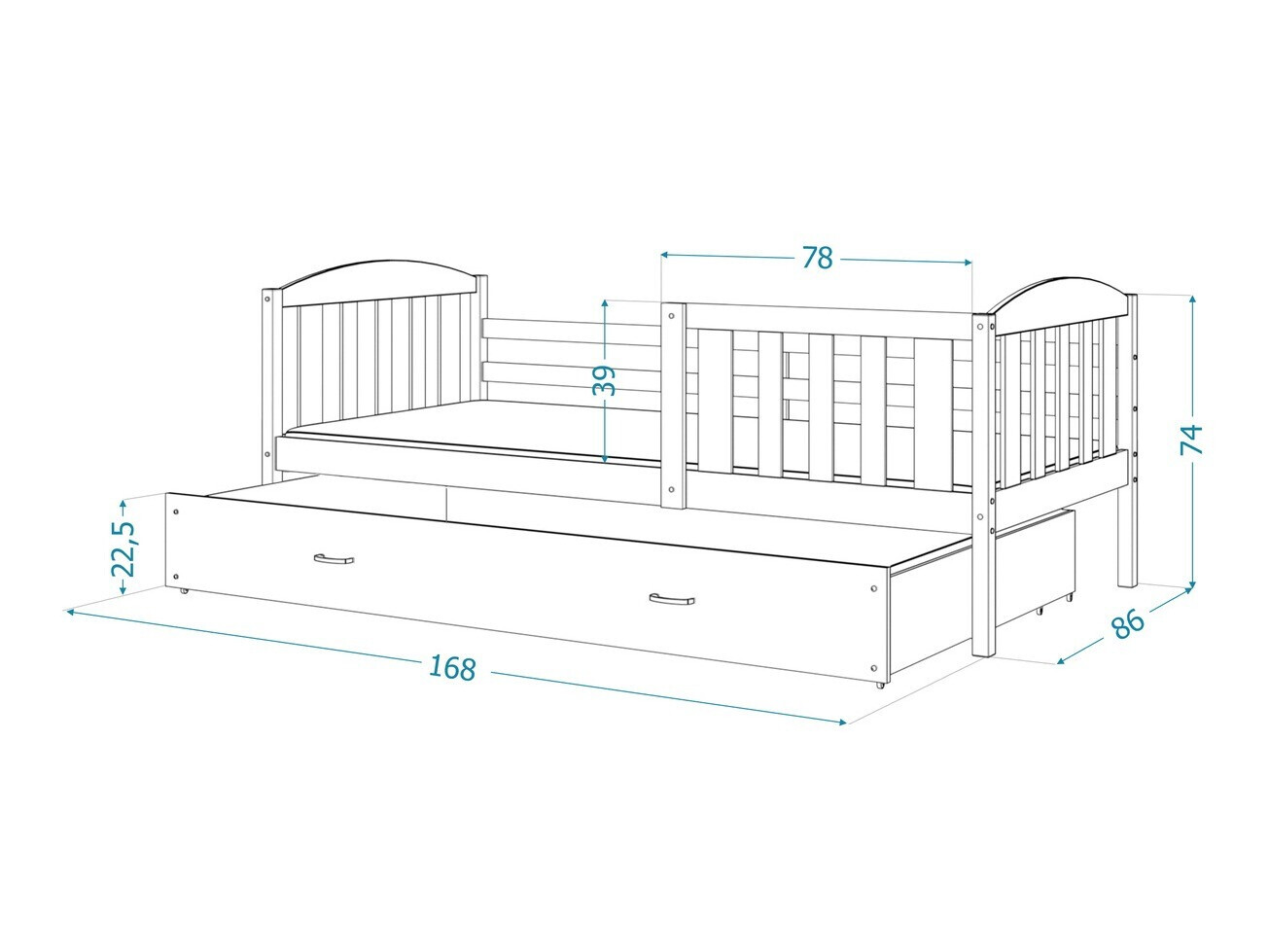 Bed Aurora 126 (Wit)
