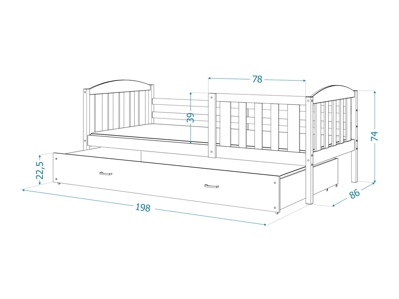 Bed Aurora 126 (Wit)