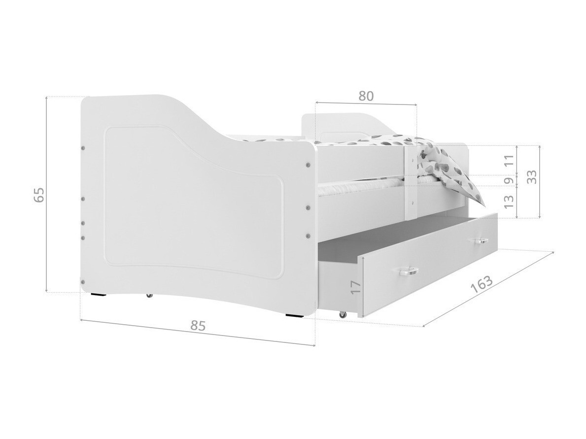 Bed Aurora 136 (Grijs)