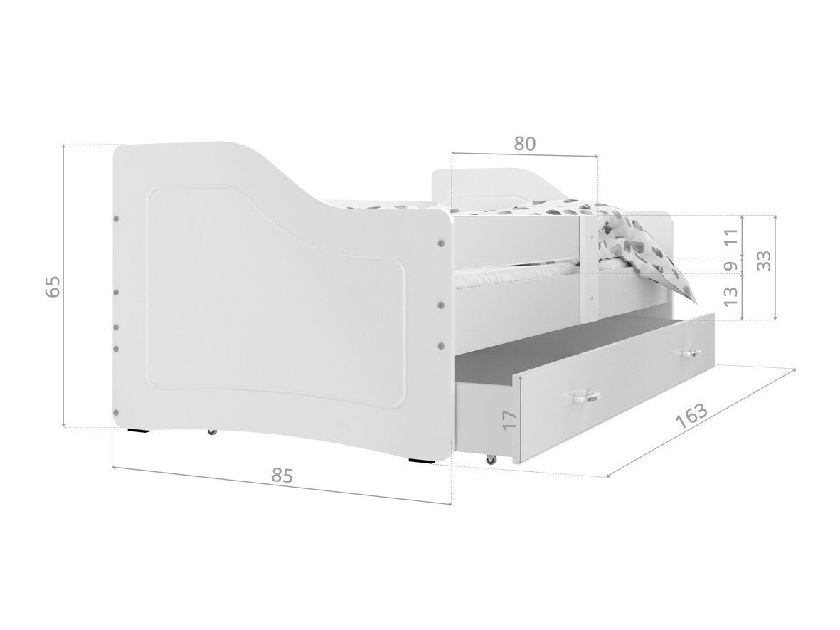 Bed Aurora 136 (Wit)